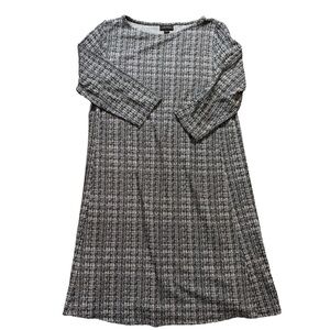 J. Jill Black and White Long Sleeve Dress